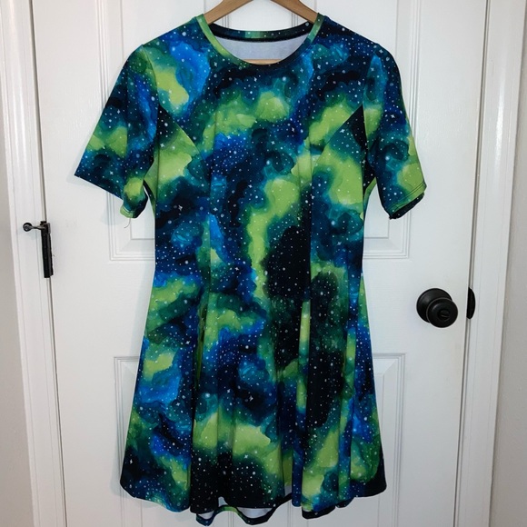 Galaxy Watercolor Evil Tee Dress - Picture 5 of 9